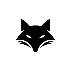 Fototapeta premium Minimalist Black Fox Head Logo