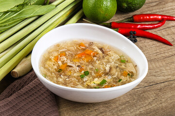 Asian gourmet crab soup with spices