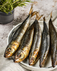 dried smoked fish on the table