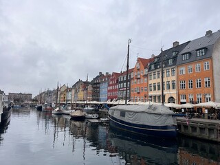 Fototapeta premium 2025 02 01 Copenhagen, Denmark: Canals side view in Copenhagen, Denmark