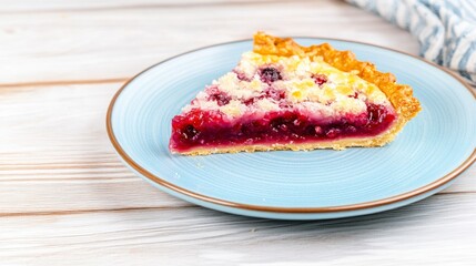 A Delectable Slice of Berry Crumble Pie, Perfect for a Sweet Treat