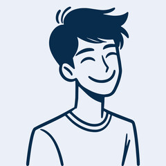 Cheerful male outline sketch. Continuous line drawing of joy. Hand drawn lifestyle concept. Fun and stylish adult art. Modern minimalist figure

