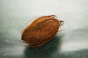 Natural exotic brown hairy coconut