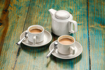 Indian hot masala tea with milk