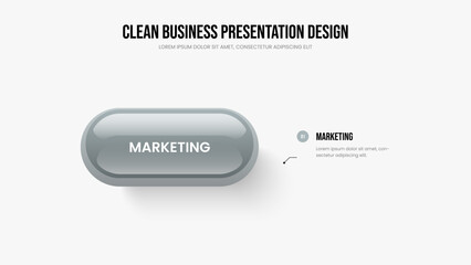 Obraz premium Project Strategy One Option Infographic Presentation Template. Business Development Slideshow Design Vector Illustration. Digital Introduction 1 Step Diagram Frame Layout.