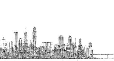  modern city metropolis 3d illustration