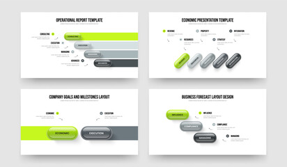 Product Growth Four Five Two Three Step Infographic Slideshow Template Vector Illustration Collection. Modern Innovation 4 5 2 3 Element Diagram Presentation Layout Bundle.