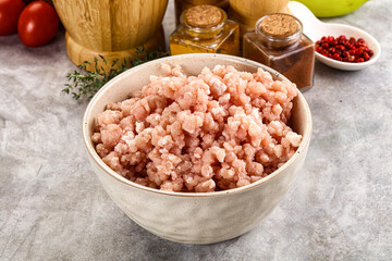Homemade Raw pork minced meat