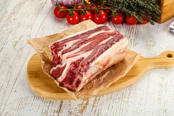 Raw beef ribs for cooking