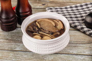 Japanese Ramen soup with duck