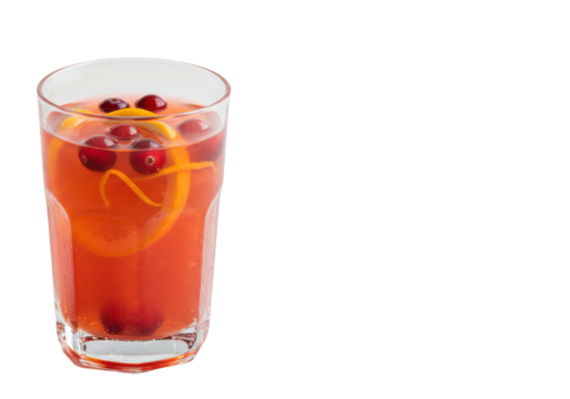 Festive cranberry citrus refresher in a tall glass
