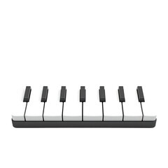 Naklejka premium 3D Cartoon Piano Keyboard on Transparent Background