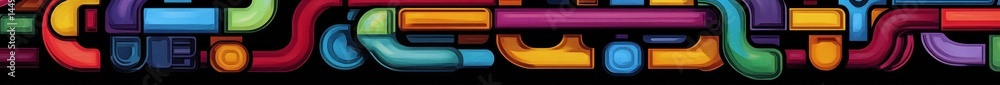 Poster abstract colorful pipes creating a complex pattern. used as a background for design, or to illustrat