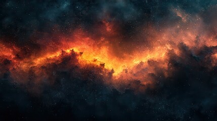 Fototapeta premium Fiery nebula in deep space (3)