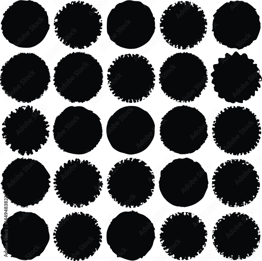 Poster a versatile set of black and white circle vector icons for web design, a graphic element for labels 