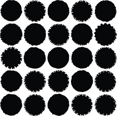 A versatile set of black and white circle vector icons for web design, a graphic element for labels and buttons, or a decorative vintage symbol