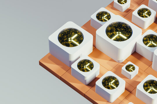 Exploration of time through abstract digital clock arrangements