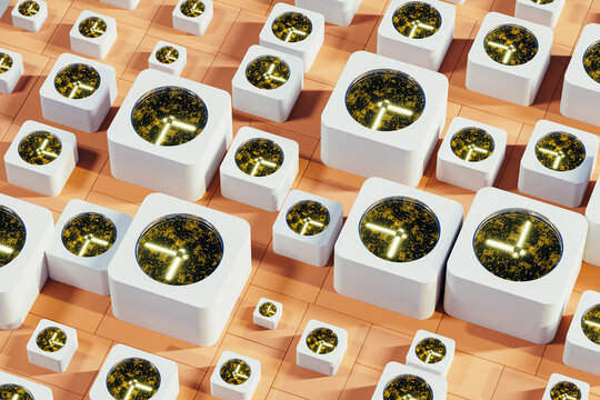 Exploration of time through abstract digital clock arrangements