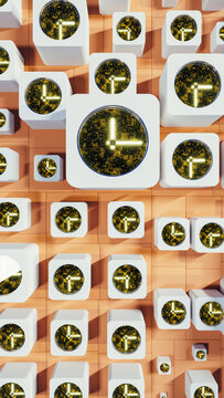 Exploration of time through abstract digital clock arrangements