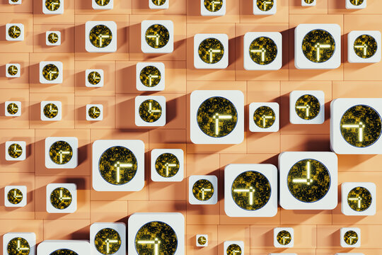 Exploration of time through abstract digital clock arrangements