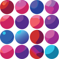 Abstract colorful circle pattern design with shiny green and orange spheres, a seamless vector illustration