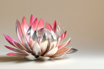 A  digital rendering of a stylized lotus flower.