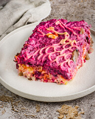 Russian herring salad under a fur coat
