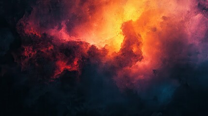 Fototapeta premium Fiery, swirling clouds against a dark sky