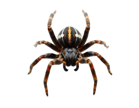 Detailed Close-Up of a Brown Spider with Striking Markings