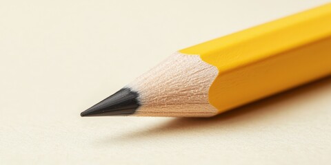a yellow pencil against a white background 