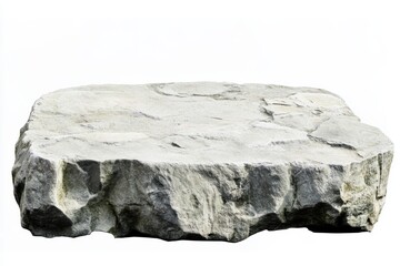 Fototapeta premium Stone Surface for Product Display Isolated on White Background Natural Rock Platform