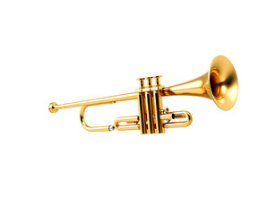 Fototapeta premium Golden Trumpet Isolated on Transparent Background