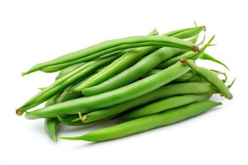 Obraz premium a pile of crisp green beans - isolated on white background