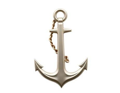 Detailed Golden Anchor on Transparent Background
