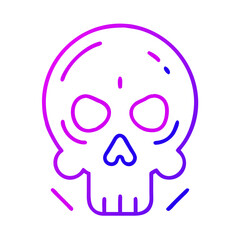 human skull line icon