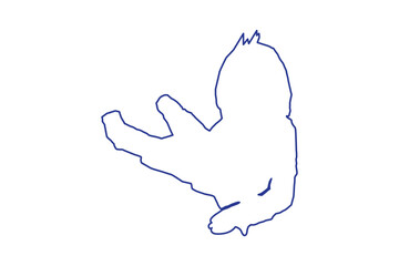 a boy lying down, silhouette vector