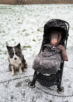 Baby and dog