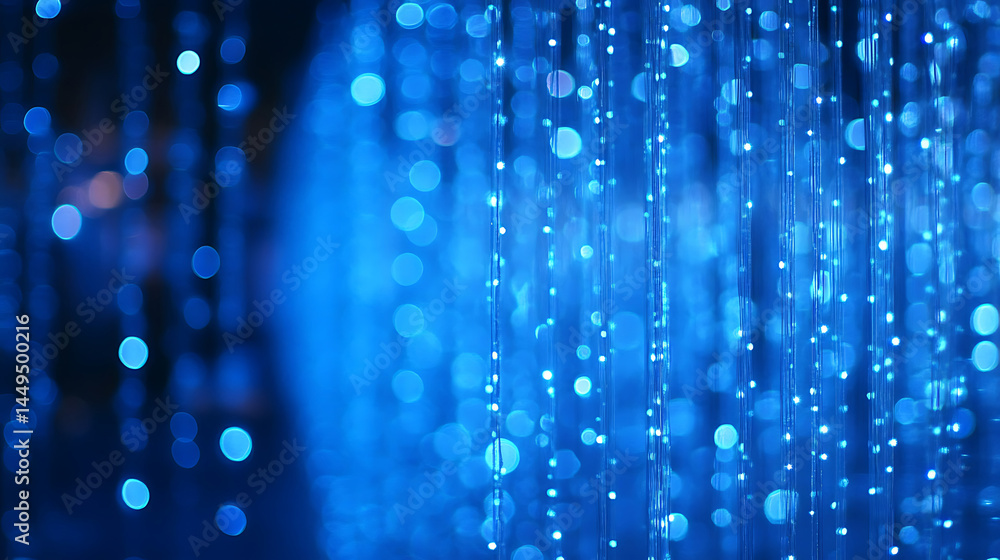 Aufkleber abstract background with blue bokeh lights shining through vertical lines creating a festive atmosph