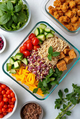 Colorful Meal Prep with Fresh Ingredients, Generate AI