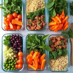 Colorful Meal Prep with Fresh Ingredients, Generate AI
