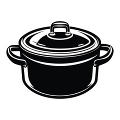 Pot line art vector illustration, electric pressure cooker, Cooking Pot Silhouette Vector