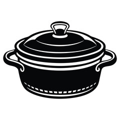 Pot line art vector illustration, electric pressure cooker, Cooking Pot Silhouette Vector