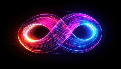 Glowing Infinity Symbol for Quantum Computing and Technology Concepts