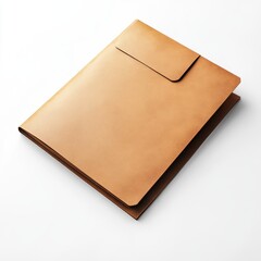 Tan leather portfolio document holder business organizer for professional office supplies and accessories