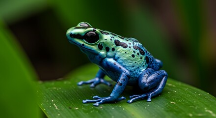 Naklejka premium Poison Dart Frog on Leaf