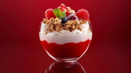 Layered Yogurt Parfait with Berries and Granola: A Delicious and Healthy Treat