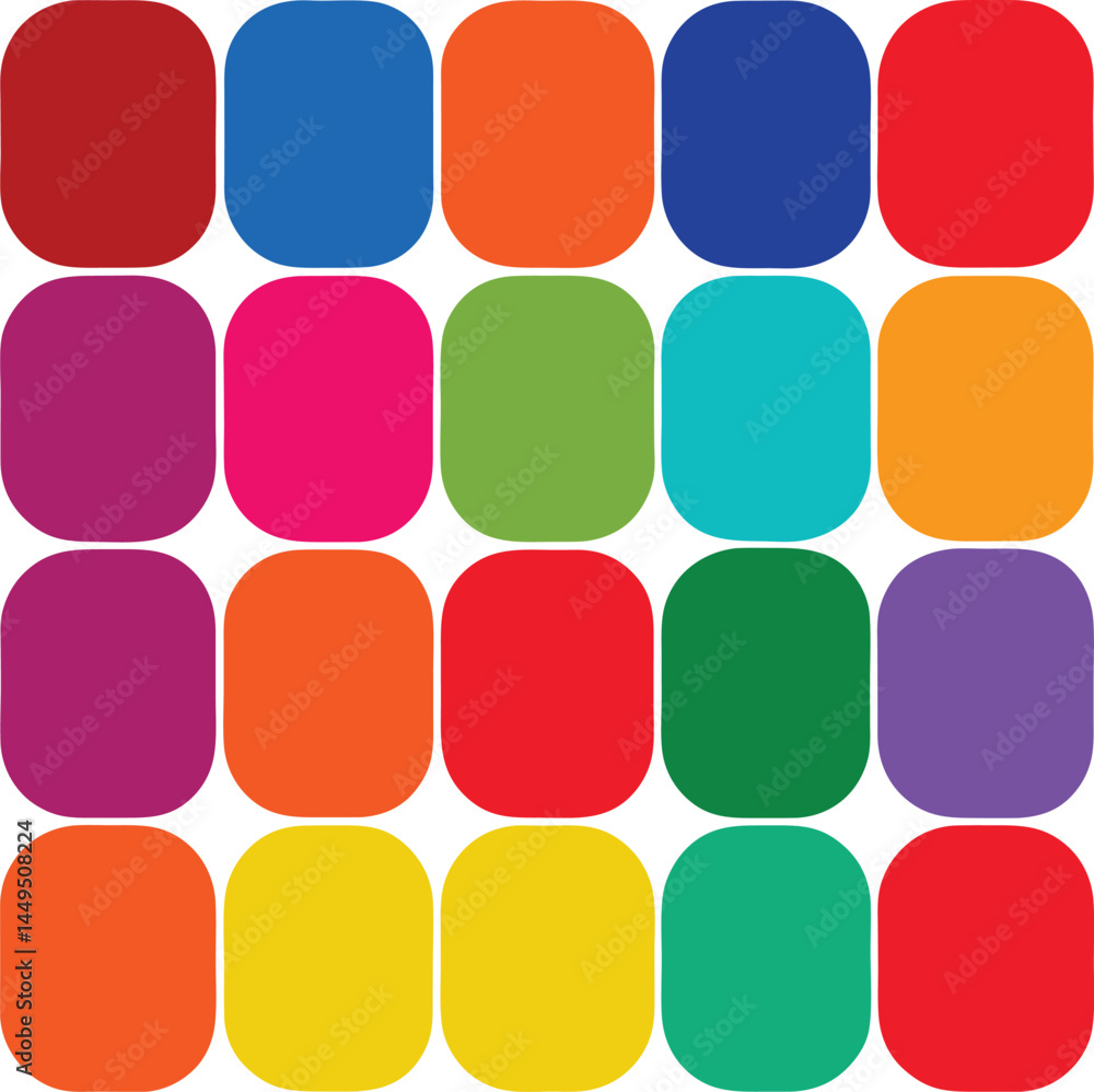 Poster seamless colorful balls and buttons form a vibrant vector pattern design with glossy elements