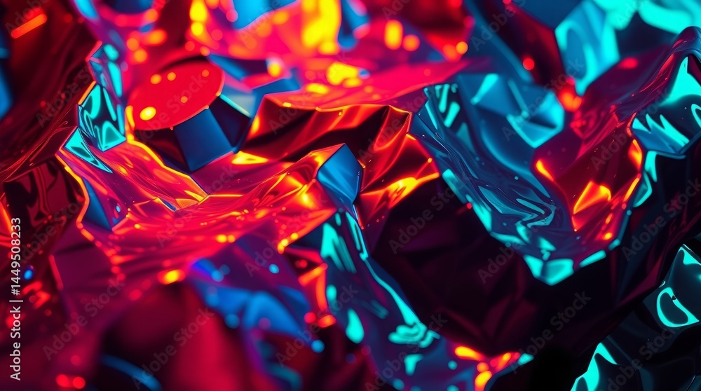 Aufkleber abstract neon colors: a mesmerizing close-up of a textured abstract, showcasing vivid neon hues of r