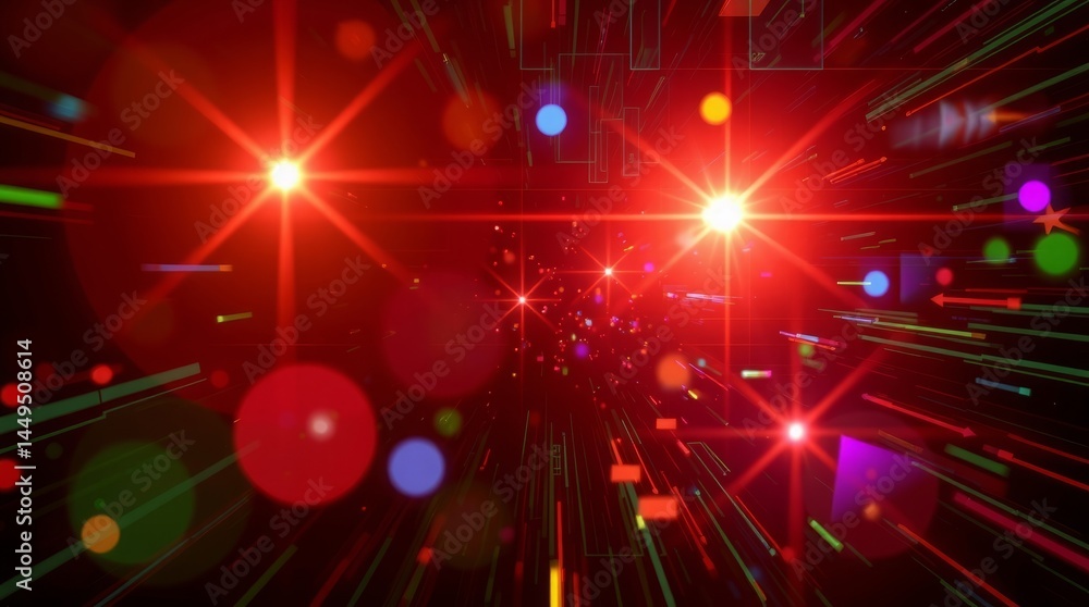 Poster abstract red beam of light: a vibrant display of light in a mesmerizing visual of motion, filled wit