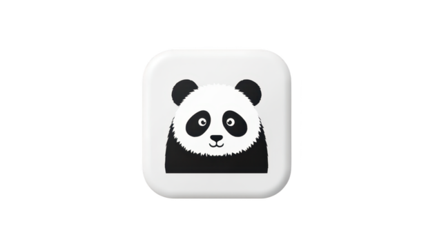 Charming panda icon, a simple yet expressive symbol of wildlife and conservation